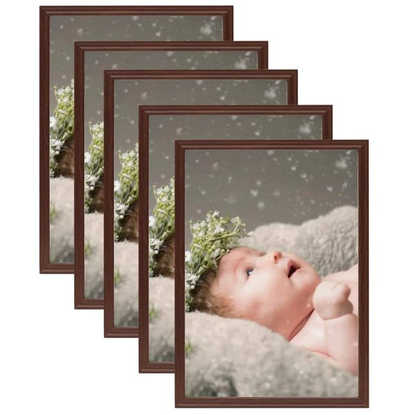 vidaXL Fotorámiky na stôl, koláž 5 ks, tmavočervené 10x15 cm