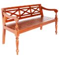 vidaXL Lavička Batavia 123 cm mahagónový masív tmavohnedá