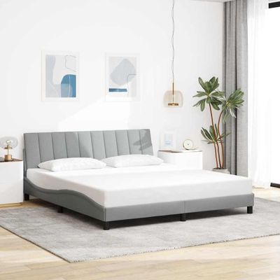 vidaXL Rám postele bez matraca Hanko bledosivý 180x200 cm látka