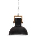 vidaXL Industriálna závesná lampa 25 W čierna mangovník 42 cm okrúhla E27