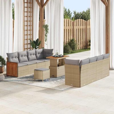 vidaXL Súprava záhradných pohoviek 12 pcs Beige a svetlo šedá