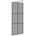 vidaXL Stena walk-in sprchy Čierna 80 x 195 cm tvrdené sklo
