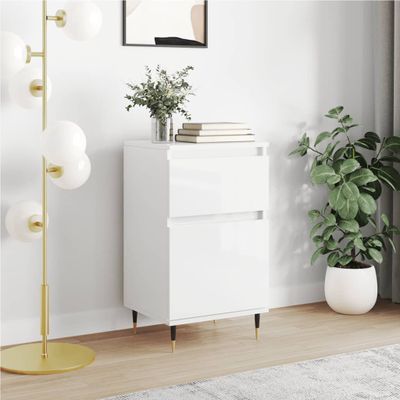 vidaXL Komoda vysoký lesk biela 40x35x70 cm kompozitné drevo