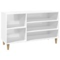 vidaXL Botník lesklý biely 102x36x60 cm spracované drevo