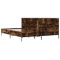 vidaXL Posteľný rám dymový dub 140x190 cm kompozitné drevo a kov