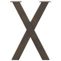 vidaXL Nohy k jedálenskému stolu v tvare X, 2 ks, prírodná oceľ, 60 x (72-73) cm, oceľ