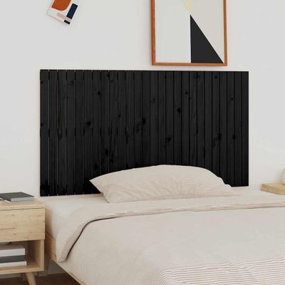 vidaXL Nástenné čelo postele čierne 166x3x90 cm masívna borovica