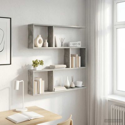 vidaXL Stenná polica Betónovo sivá 80 x 12 x 79,5 cm Kompozitné drevo