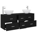 vidaXL Set kabinetov do kúpeľne 3 ks Čierny dub 49,5 x 35 x 63 cm