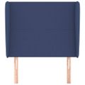 vidaXL Čelo postele so záhybmi modré 83x23x118/128 cm látka