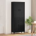 vidaXL Highboard Čierny dub 69,5 x 34 x 180 cm Kompozitné drevo