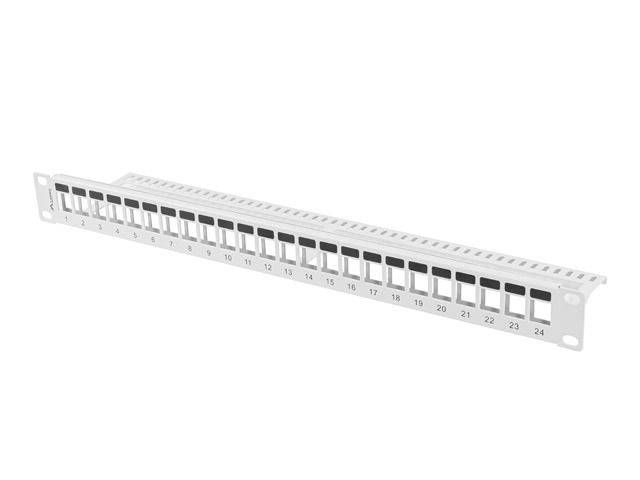 LANBERG PATCH PANEL BLANK 24 PORTOV 1U PRO MODULY KEYSTONE ŠEDÝ