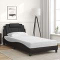 vidaXL Posteľ Viana s matracom čierna 100x200 cm umelá koža
