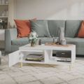 vidaXL Konferenčný stolík biely 90x60x35 cm drevotrieska