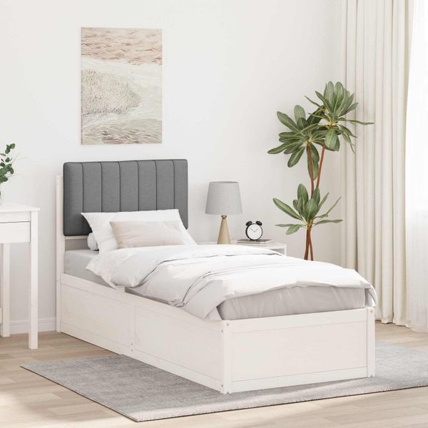 vidaXL Rám postele s čalúneným čelom Svetlosivá 80 x 200 cm