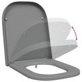 vidaXL WC sedadlo Sivá 47,5 x 35 x 3,6 cm Duroplast