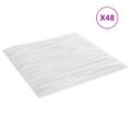 vidaXL Nástenné panely 48 ks 50 x 50 cm Biely kameň XPS Pena