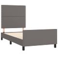 vidaXL Posteľný rám s čelom sivý 100x200 cm umelá koža