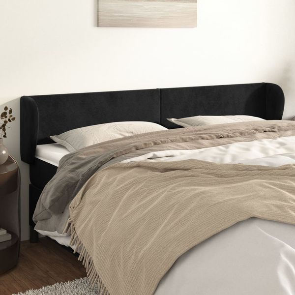 vidaXL Čelo postele so záhybmi čierne 163x23x78/88 cm zamat