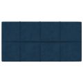 vidaXL Nástenné panely 12 ks modré 60x30 cm zamat 2,16 m²