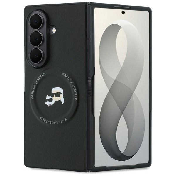 Karl Lagerfeld HC Magnetic PU K&C Pins puzdro pre Samsung Galaxy Z Fold 8 Ultra čierna