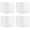 vidaXL Nástenné TV skrinky 4 ks lesklé biele 30,5x30x30 cm