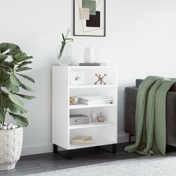 vidaXL Vysoká skrinka biela 57x35x90 cm kompozitné drevo