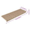 vidaXL Samolepiace nášľapy na schody sisal 15 ks 65x21x4 cm pieskové