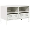 vidaXL TV skrinka biela 68x39x43,5 cm oceľ valcovaná za studena