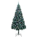vidaXL Umelý vianočný stromček Zelená 240 cm PVC a Oceľ a Plast
