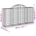 vidaXL Oblúkové gabiónové koše 15 ks 200x30x100/120cm pozinkov. železo