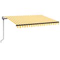 vidaXL Automaticky zaťahovacia markíza 350x250 cm žltá a biela
