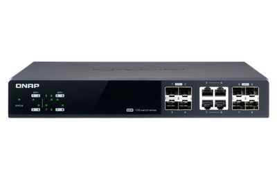 Riadený switch QNAP QSW-M804-4C: 8x 10G port SFP+ (4x SFP+ a 4x kombinované SFP+ / RJ-45)