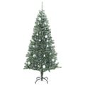 vidaXL Umelý vianočný stromček 300 LED, súprava gulí a sneh 180 cm