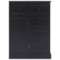 vidaXL Komoda s 10 zásuvkami čierna 113x30x79 cm drevená