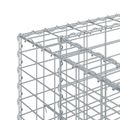 vidaXL Gabiónová vyvýšená posteľ 2 ks 330 x 50 x 80 cm Strieborná