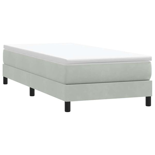vidaXL Box Spring Posteľ bez matraca Svetlosivá 100x210 cm Zamat