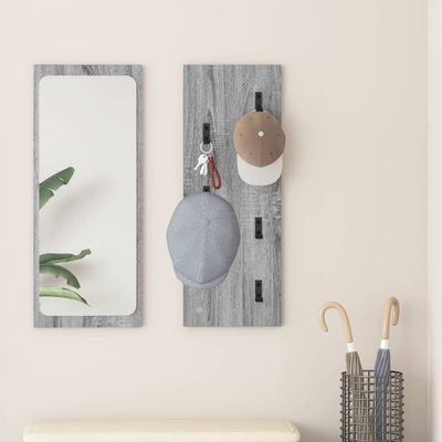 vidaXL Vešiak na stenu Sivý Sonoma 30 x 1,5 x 80 cm Kompozitné drevo