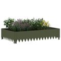 vidaXL Obrubník trávnika 4 ks 100 x 60 x 20 cm Oceľ Olivovo zelená