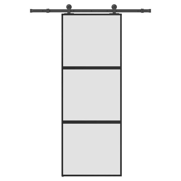 vidaXL Posuvné dvere s kovaním 76x205 cm tvrdené sklo a hliník úzke
