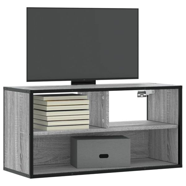 vidaXL TV skrinka sivá sonoma 80x31x39,5 cm kompozitné drevo a kov