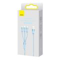 Kábel USB 3v1 Baseus série StarSpeed, USB-C + Micro + Lightning 3,5A, 1,2 m (modrý)