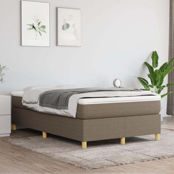 vidaXL Boxspring posteľ s matracom sivohnedý 120x200 cm látka