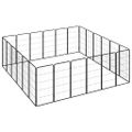 vidaXL Ohrádka pre psov 24 panelov čierna 50x100 cm práškovaná oceľ