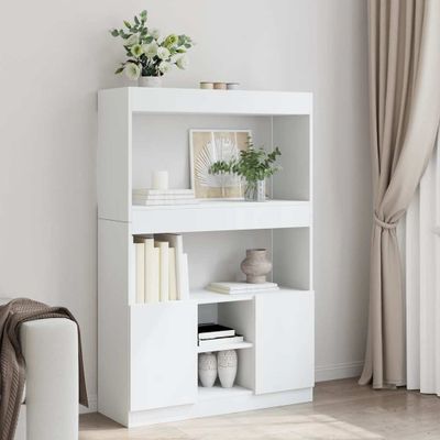 vidaXL Vysoká skrinka biela 92x33x140 cm kompozitné drevo