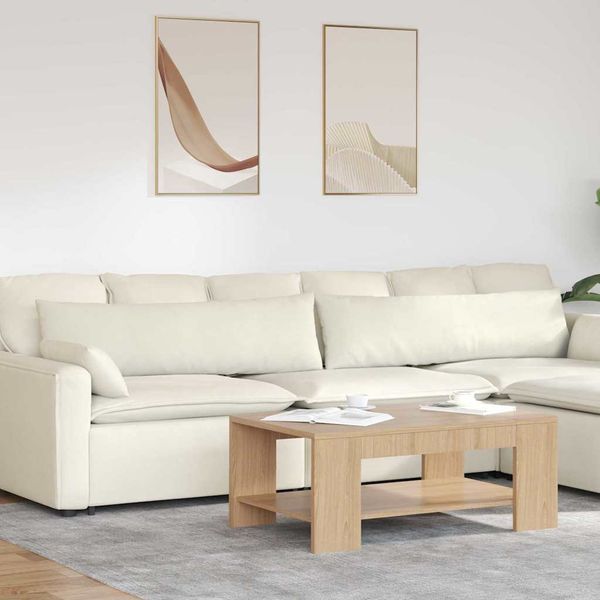 vidaXL Vankúše na pohovku 2 pcs Krémová 145 x 40 cm Kordúrová tkanina