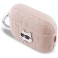 Karl Lagerfeld Monogram Choupette Head puzdro pre AirPods Pro 3 ružová