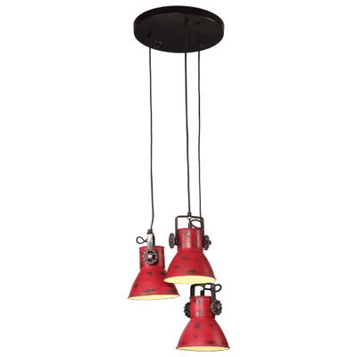 vidaXL Závesná lampa 25 W šmuhovaná červená 30x30x100 cm E27