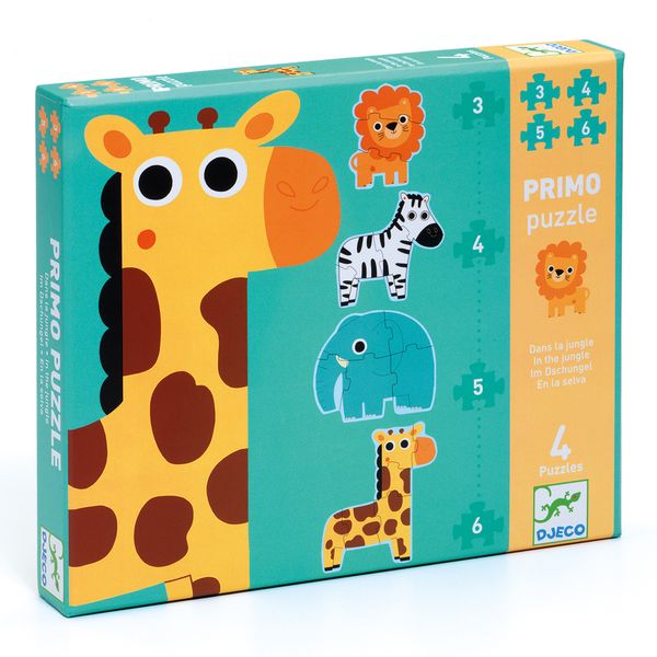 Primo puzzle 4 Zvieratká v džungli 18 ks