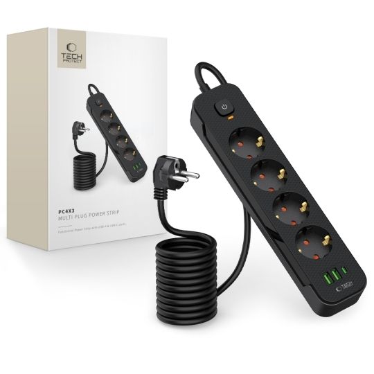 Predlžovací kábel 4 zásuvky 2m TECHPROTEC PCL4X3